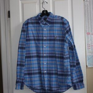 Polo Ralph Lauren Blue Plaid Button Down Shirt - Size LG - Classic Prep!